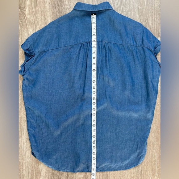 J. McLaughlin Top Womens Size Small Cotton Chambray Button Up Boho Western Ranch - Picture 10 of 10